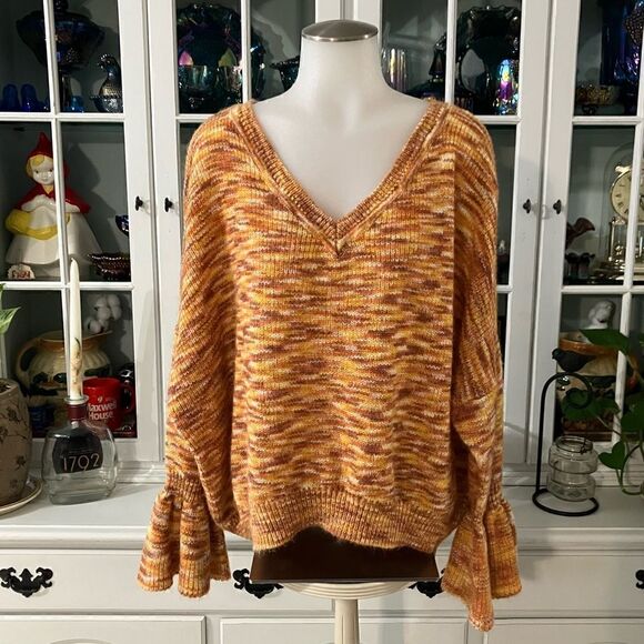 Appraisal Sweater Orange Brown Fall Colors Size Large - Picture 1 of 12